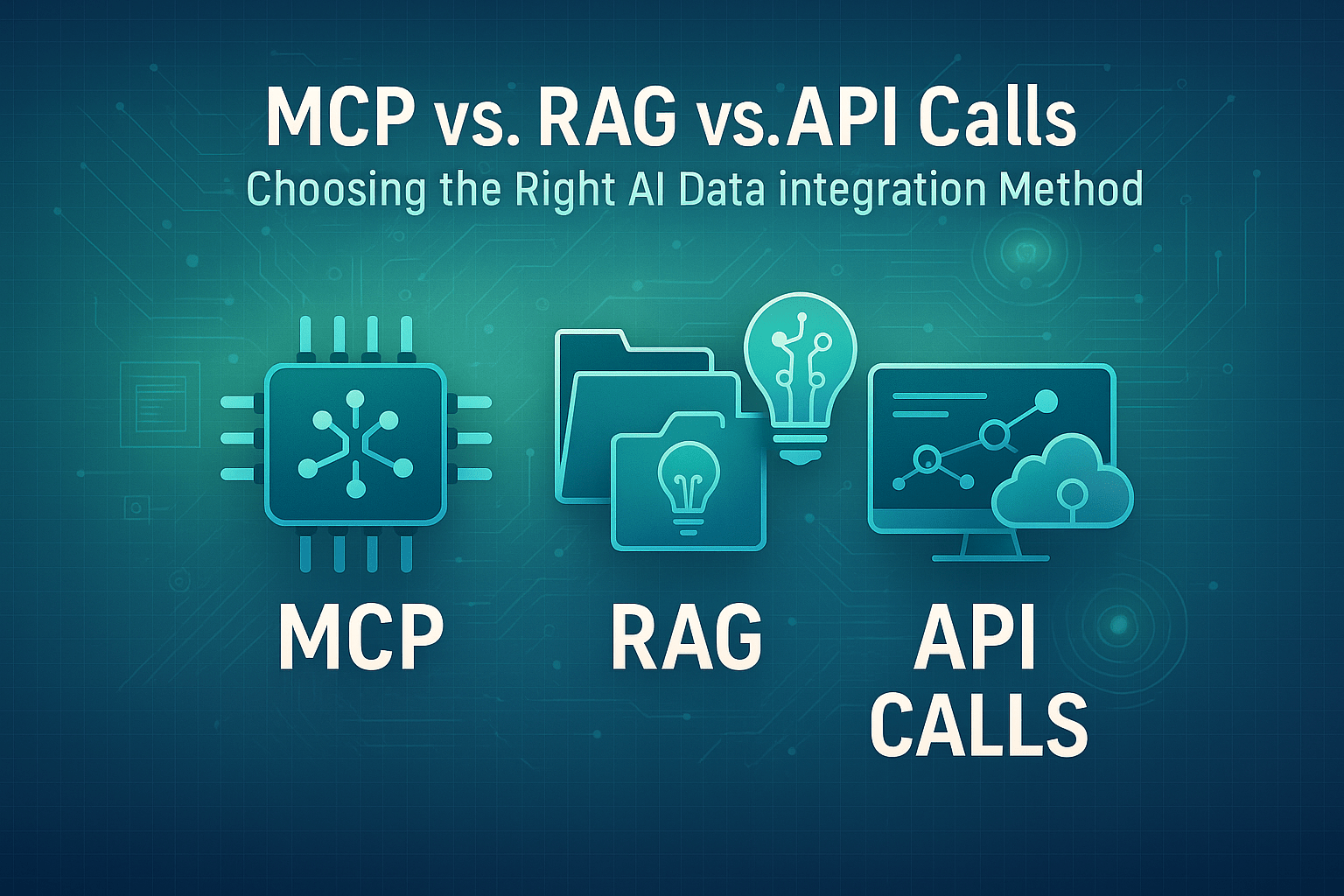 MCP vs. RAG vs. API Calls: Choosing the Right AI Data Integration Method