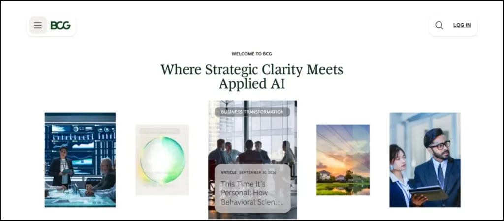 BCG official website homepage image