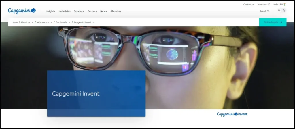 Capgemini official website homepage image