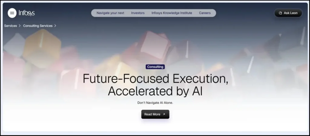 Infosys official website homepage image